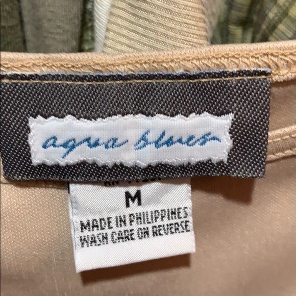 AQUA BLUES SLIP SZ M LITE TAN 100% POLY DRESS/SLIP - Picture 5 of 5